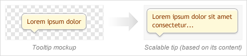 A figure showing a tooltip mockup that should be used to create a scalable tooltip on the page